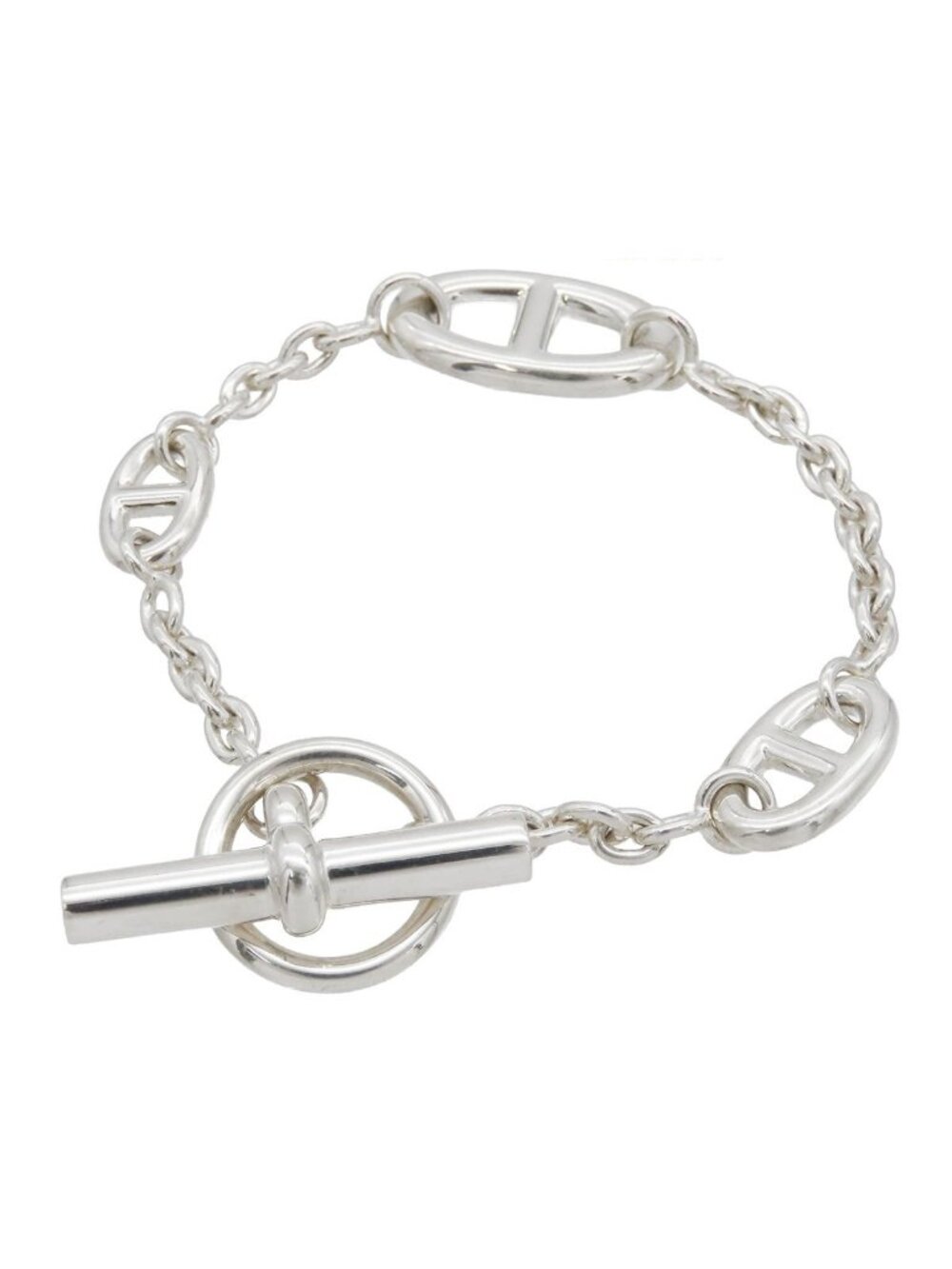 Hermes Chaine D'Ancre Farandole Silver ST Bracelet